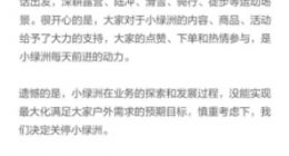 小红书自营电商平台“小绿洲”宣布将于10月1日停止运营