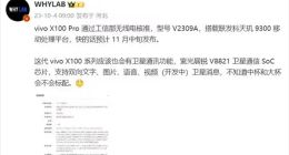 vivo X100 Pro有望支持卫星通信 性能对标苹果