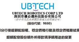 优必选稳定价格行动及稳定价格期结束 今日开盘股价下跌