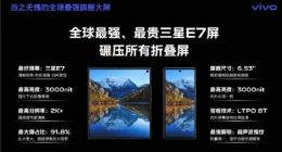 vivo X Fold3屏幕参数曝光：全球最强最贵的三星E7屏