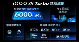 6000mAh蓝海电池！ iQOO Z9系列发布 1199元起