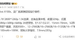 vivo X100s关键参数曝光：全球首发天玑9300+
