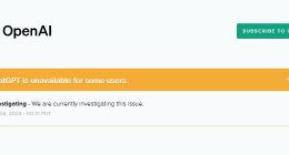 ChatGPT对部分用户出现故障 官方称正在调查此问题