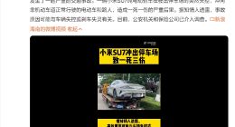 小米SU7冲出停车场致一死三伤 官方回应：事发时车辆一切正常