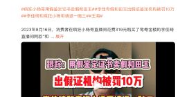 知名打假人王海爆料：李佳琦、小杨哥卖假和田玉 出假鉴定证书者被罚10万元