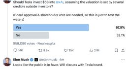 马斯克：将与特斯拉董事会讨论特斯拉对xAI投资事宜