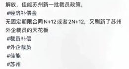 传佳能苏州开启新一批裁员，赔偿N+12/2N+12，被称为国内顶级赔偿、裁员天花板