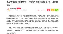 因发生重大失信行为，且影响恶劣，南方电网通报长城汽车为“失信供货商”