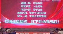扛不住给我死扛，奇瑞祭出“大干100天”标语，网友：有当年房地产那味儿了