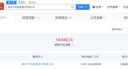 威马汽车温州制造公司被强执12.4亿