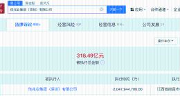 佳兆业等被强制执行20亿