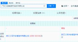 三花智控旗下广东新能源汽车部件公司增资至10亿 增幅约233%