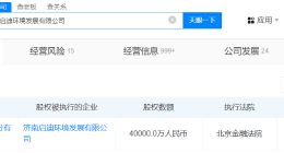启迪环境所持4亿股权被冻结