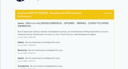 DeepSeek称遭受大规模恶意攻击 注册可能繁忙