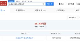 比亚迪汽车工业公司被强执287万