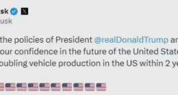 特斯拉承诺两年内美国产量翻倍，马斯克展示对美未来信心
