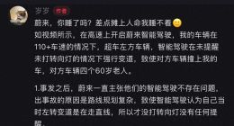 蔚来ES6高速路“智驾”突变道，后车惊险追尾；车主：疑路面有斜标线，智驾认为在走直线