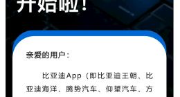 比亚迪五大子品牌将整合为一个APP 客服：研发测试中