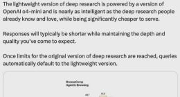 OpenAI 推轻量版 Deep Research AI 搜索，服务更多用户