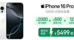 苹果渠道降价 iPhone 16 Pro叠加国补后到手价5499元起