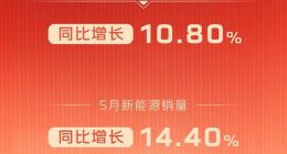 一汽红旗5月销量达到34130辆 同比增长10.8%