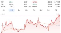 创造历史，寒武纪股价涨破1000元大关