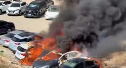 福建宁德一辆阿维塔06停车起火，致8车焚毁，包括奥迪、宝马、马自达等品牌！疑似车主女子称该车才买了一个半月，开了1066公里