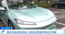 重庆发放全国首块L3自动驾驶专用号牌，开启双手离车时代