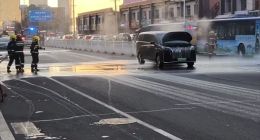 一新能源MPV行驶途中热失控 底盘电池往外喷火