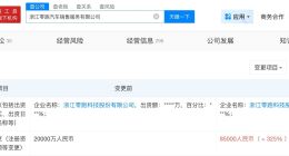 浙江零跑汽车销售服务公司增资至8.5亿 增幅325%