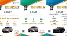 乐道L90获中汽中心三项五星认证 成首个C-NCAP/C-GCAP/C-ICAP大满贯大型SUV