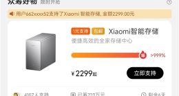 小米首款NAS首销告捷：自带西数红盘，被赞“买硬盘送机身”