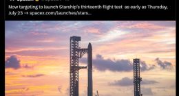 SpaceX星舰第13次试飞因发动机故障中止，最早7月23日再试飞