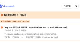 DeepSeek故障，网页端搜索不可用