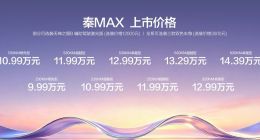 闪充+云辇C+天神之眼B 比亚迪秦MAX上市：9.99万起