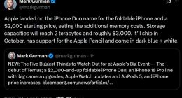 苹果首款折叠屏定名iPhone Duo 起价2000美元 10月上市