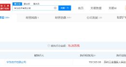 华为技术公司被执行70.2万 华为技术公司成被执行人