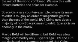 马斯克评中国存储芯片突破：规模化优势显著